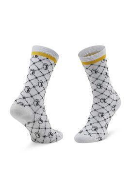 Trussardi Чорапи дълги дамски Crew Socks Monogram 59Z00321 Бял - Pepit.bg