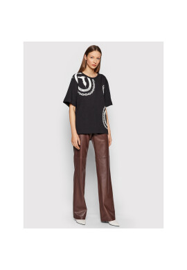 Trussardi Тишърт Logo Print 56T00413 Черен Oversize - Pepit.bg