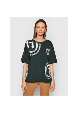 Trussardi Тишърт Logo Print 56T00413 Зелен Oversize - Pepit.bg