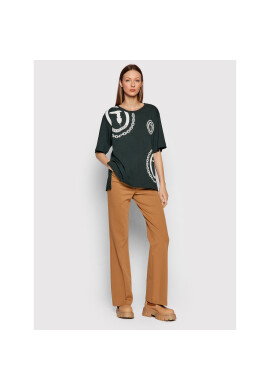 Trussardi Тишърт Logo Print 56T00413 Зелен Oversize - Pepit.bg