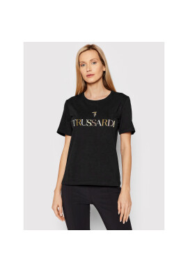 Trussardi Тишърт Printed Logo 56T00442 Черен Regular Fit - Pepit.bg