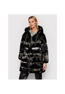 TWINSET Пухено яке 212LI2MGG Черен Regular Fit - Pepit.bg