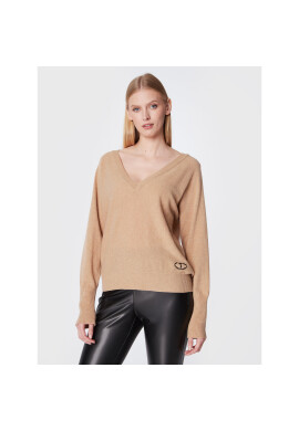 TWINSET Пуловер 222TT3351 Кафяв Regular Fit - Pepit.bg