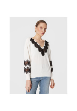 TWINSET Пуловер 231TP3230 Бял Relaxed Fit - Pepit.bg