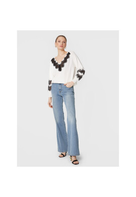 TWINSET Пуловер 231TP3230 Бял Relaxed Fit - Pepit.bg