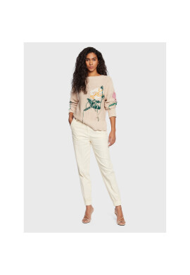 TWINSET Пуловер 231TP3461 Бежов Relaxed Fit - Pepit.bg