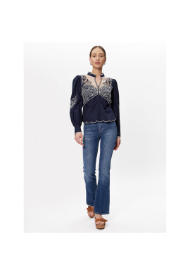 TWINSET Риза 231TP2484 Тъмносин Regular Fit - Pepit.bg
