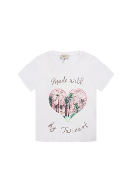 TWINSET Тишърт 201GJ2319 M Бял Regular Fit - Pepit.bg
