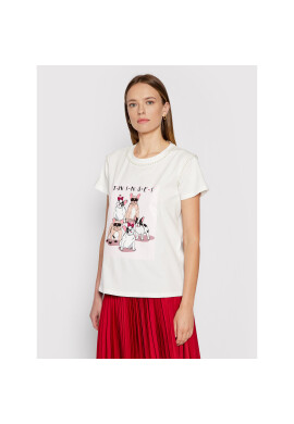 TWINSET Тишърт 212LI2TMM Бял Regular Fit - Pepit.bg