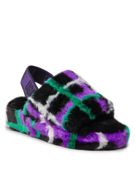 Ugg Пантофи W Fluff Yeah Slide Plaid Punk 1130879 Черен - Pepit.bg