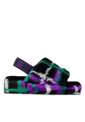 Ugg Пантофи W Fluff Yeah Slide Plaid Punk 1130879 Черен - Pepit.bg