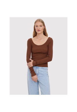 Vero Moda Блуза Glory 10268008 Кафяв Slim Fit - Pepit.bg