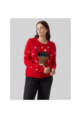 Vero Moda Curve Пуловер 10279541 Червен Regular Fit - Pepit.bg