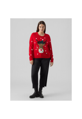 Vero Moda Curve Пуловер 10279541 Червен Regular Fit - Pepit.bg