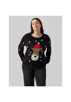 Vero Moda Curve Пуловер Tinsel 10279541 Черен Regular Fit - Pepit.bg