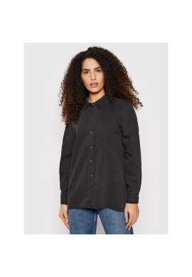 Vero Moda дънкова риза Flora 10258235 Черен Oversize - Pepit.bg