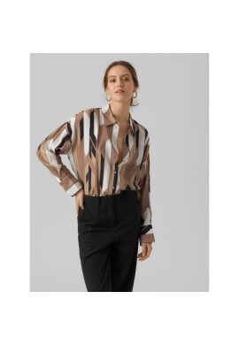Vero Moda Риза 10295476 Кафяв Regular Fit - Pepit.bg