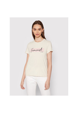 Vero Moda Тишърт Feminist 10262918 Бежов Regular Fit - Pepit.bg