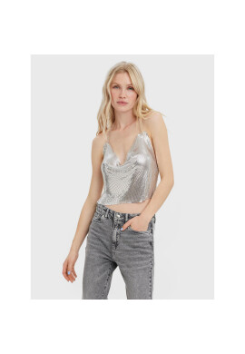 Vero Moda топ Kassia 10277040 Сребрист Regular Fit - Pepit.bg