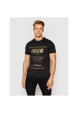 Versace Jeans Couture Тишърт 71GAHT01 Черен Regular Fit - Pepit.bg