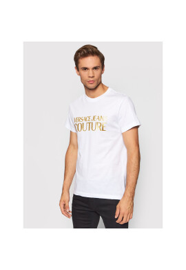 Versace Jeans Couture Тишърт 71GAHT04 Бял Regular Fit - Pepit.bg