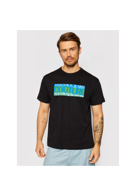 Versace Jeans Couture Тишърт 71GAHT05 Черен Regular Fit - Pepit.bg