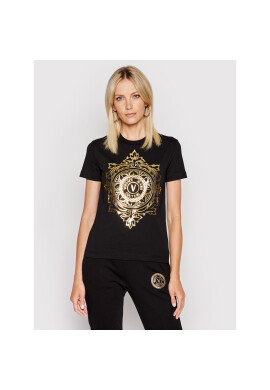 Versace Jeans Couture Тишърт 71HAHF06 Черен Regular Fit - Pepit.bg