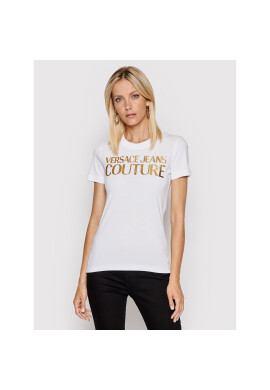 Versace Jeans Couture Тишърт 71HAHT04 Бял Regular Fit - Pepit.bg