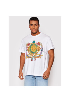 Versace Jeans Couture Тишърт 72GAHF02 Бял Regular Fit - Pepit.bg