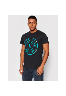 Versace Jeans Couture Тишърт 72GAHP01 Черен Regular Fit - Pepit.bg