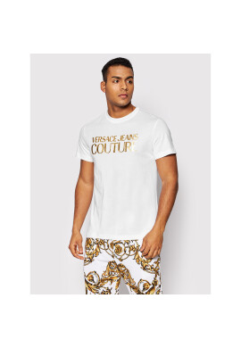 Versace Jeans Couture Тишърт 72GAHT01 Бял Regular Fit - Pepit.bg