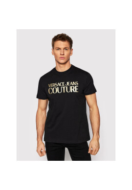 Versace Jeans Couture Тишърт 72GAHT01 Черен Regular Fit - Pepit.bg