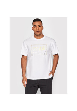 Versace Jeans Couture Тишърт 73GAHT31 Бял Regular Fit - Pepit.bg