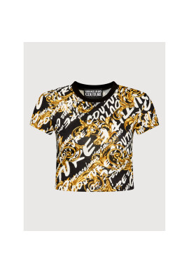 Versace Jeans Couture Тишърт 73HAH602 Черен Regular Fit - Pepit.bg