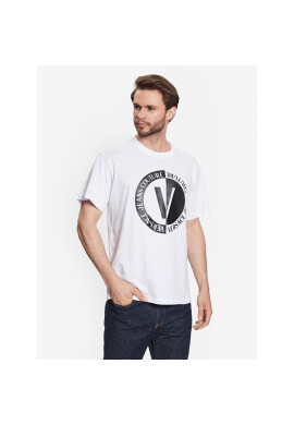 Versace Jeans Couture Тишърт 74GAHI07 Бял Regular Fit - Pepit.bg