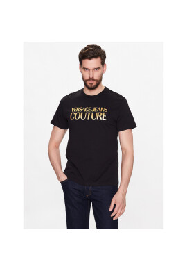 Versace Jeans Couture Тишърт 74GAHT01 Черен Regular Fit - Pepit.bg