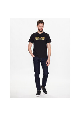 Versace Jeans Couture Тишърт 74GAHT01 Черен Regular Fit - Pepit.bg