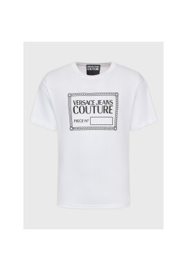 Versace Jeans Couture Тишърт 74GAHT11 Бял Regular Fit - Pepit.bg