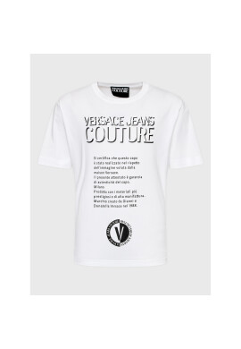 Versace Jeans Couture Тишърт 74GAHY04 Бял Regular Fit - Pepit.bg
