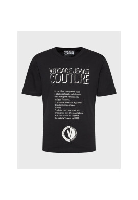 Versace Jeans Couture Тишърт 74GAHY04 Черен Regular Fit - Pepit.bg