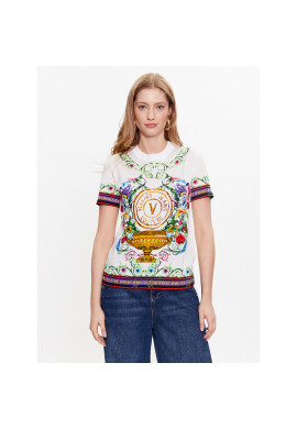 Versace Jeans Couture Тишърт 74HAH6A3 Бял Regular Fit - Pepit.bg