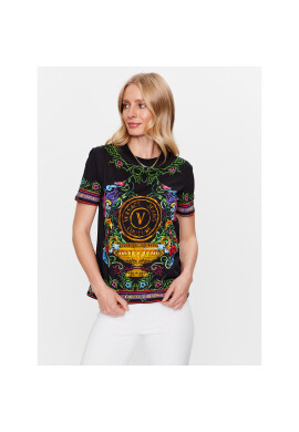 Versace Jeans Couture Тишърт 74HAH6A3 Черен Regular Fit - Pepit.bg
