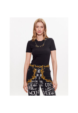 Versace Jeans Couture Тишърт 74HAHE05 Черен Regular Fit - Pepit.bg