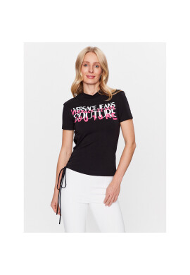 Versace Jeans Couture Тишърт 74HAHF02 Черен Regular Fit - Pepit.bg