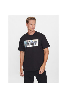 Versace Jeans Couture Тишърт 75GAHF04 Черен Regular Fit - Pepit.bg