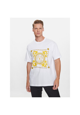 Versace Jeans Couture Тишърт 75GAHF07 Бял Regular Fit - Pepit.bg