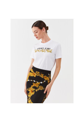 Versace Jeans Couture Тишърт 75HAHF01 Бял Regular Fit - Pepit.bg