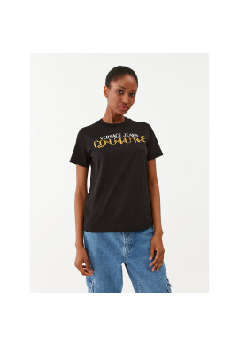 Versace Jeans Couture Тишърт 75HAHF01 Черен Regular Fit - Pepit.bg