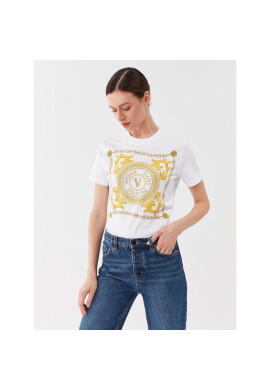 Versace Jeans Couture Тишърт 75HAHF07 Бял Regular Fit - Pepit.bg