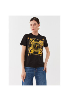 Versace Jeans Couture Тишърт 75HAHF07 Черен Regular Fit - Pepit.bg